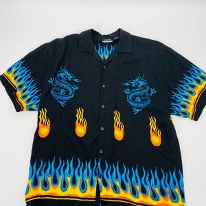 Graphic Short Button Down Shirt